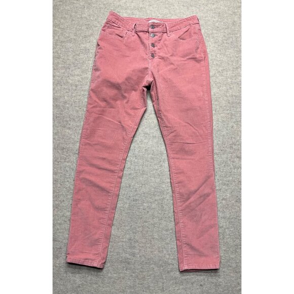 Levi's 721 High Rise Skinny Pink Corduroy Button Fly 5-Pocket Pants 31" Waist - Picture 1 of 9